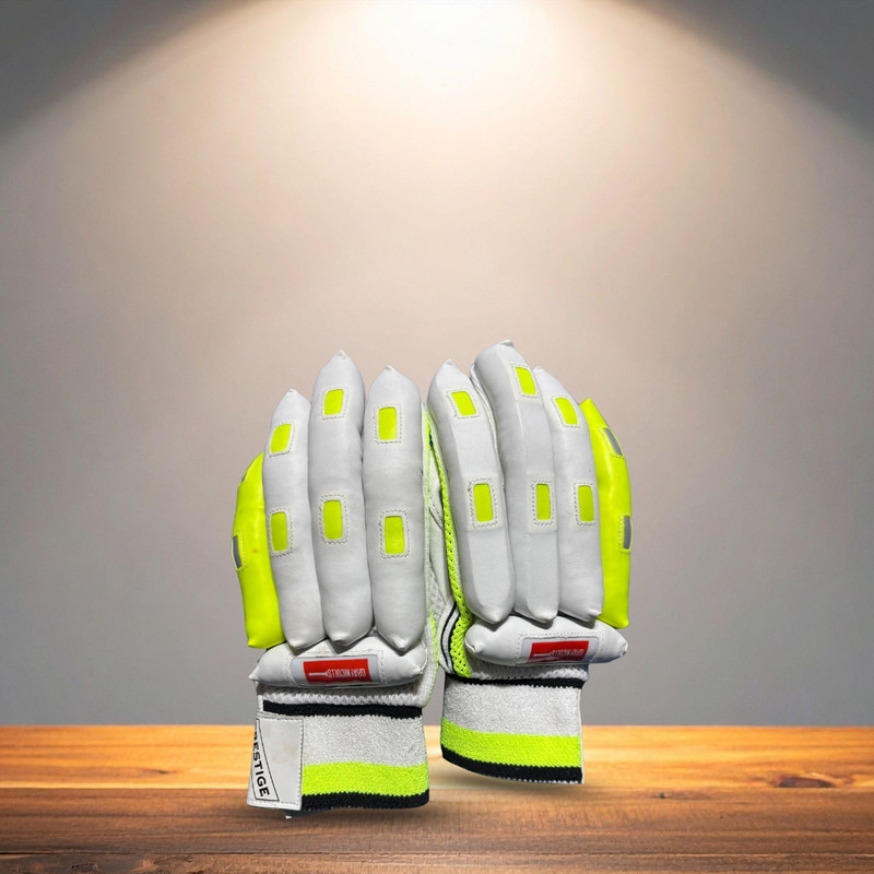 WCB Gray Nicolls Batting Gloves(White & Neon Yellow)