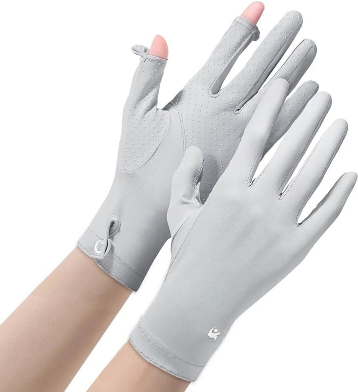 Zomei Sun Protection Gloves Women Touch Screen Anti-Skid Driving Breathable Grey Riding Gloves(Grey)