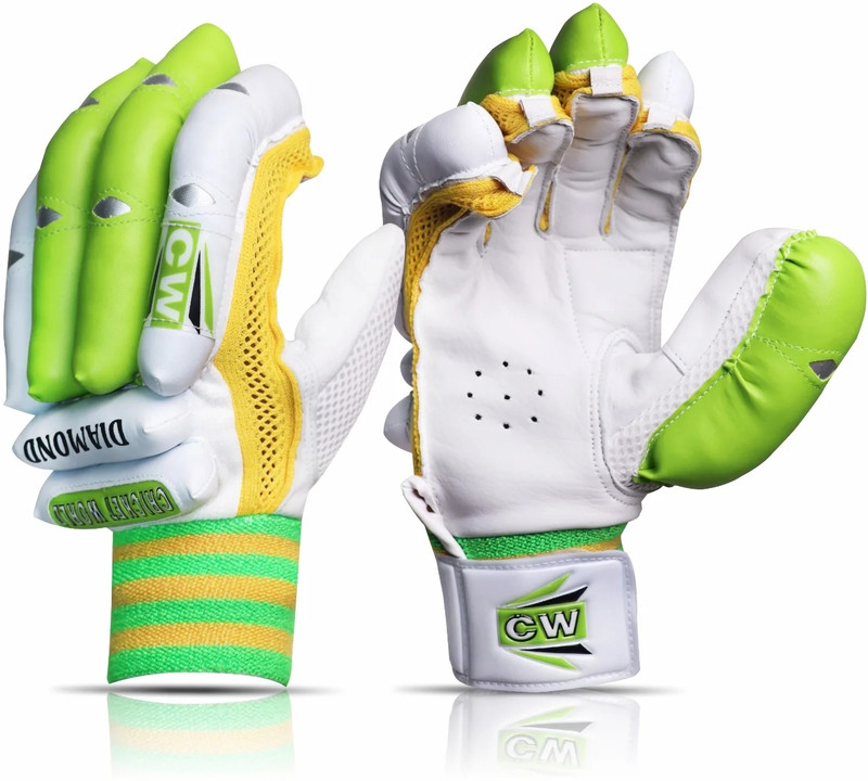 CW Diamond Cricket Batting Gloves R/H Green/Yellow (Youth) (Pack Of 1 Pair) Batting Gloves(Green, Yellow)