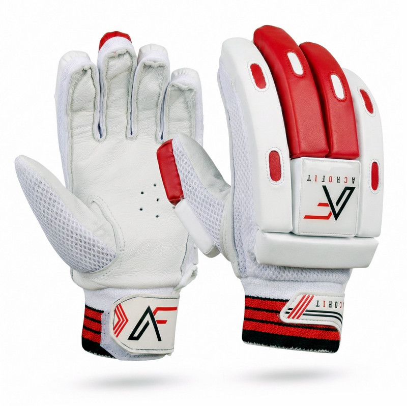 AcroFIT Sports ACROFIT Lite Cricket batting gloves for Men Batting Gloves(Red, White)