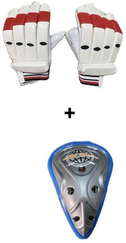 shivv ro Men’s Batting Gloves with Hard Shell Abdominal Guard Batting Gloves(Multicolor)