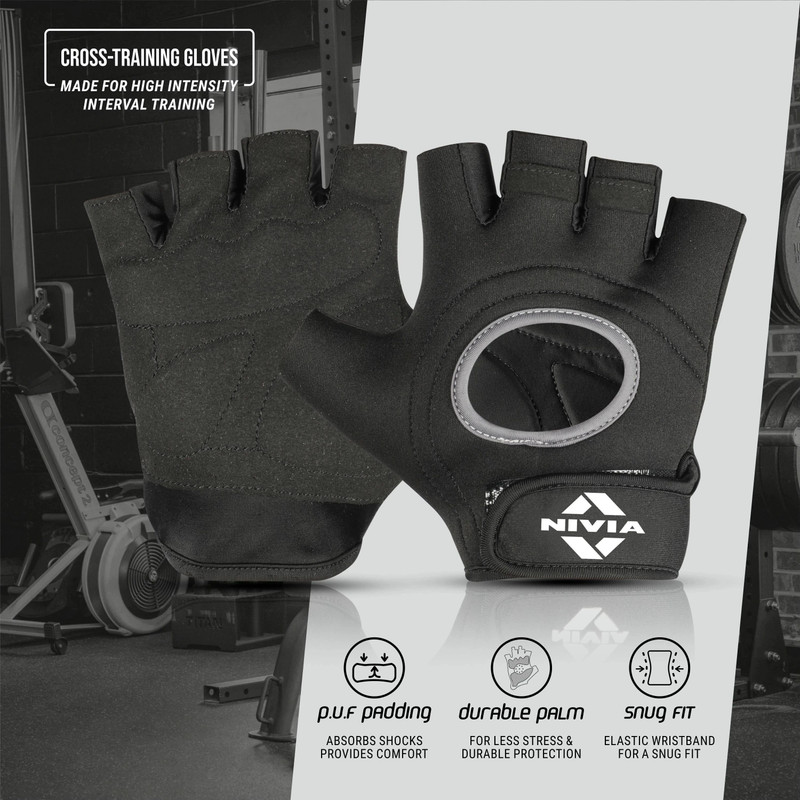 NIVIA Warrior 2.0 , Ideal for Gym Workouts Gym & Fitness Gloves(Black)