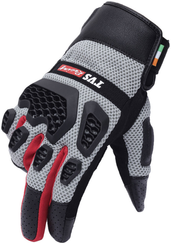 TVS Adventure Riding Gloves(Grey Black Red)