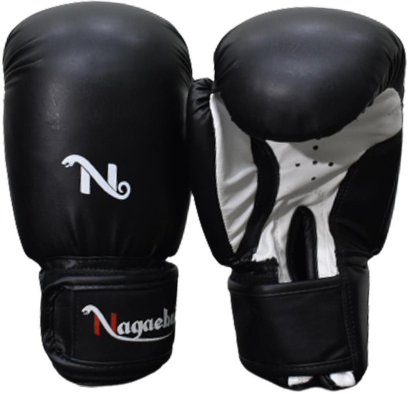 Nagaebu PRO STYLE SYNTHETIC LEATHER TRAINING BOXING GLOVES Boxing Gloves(Black)
