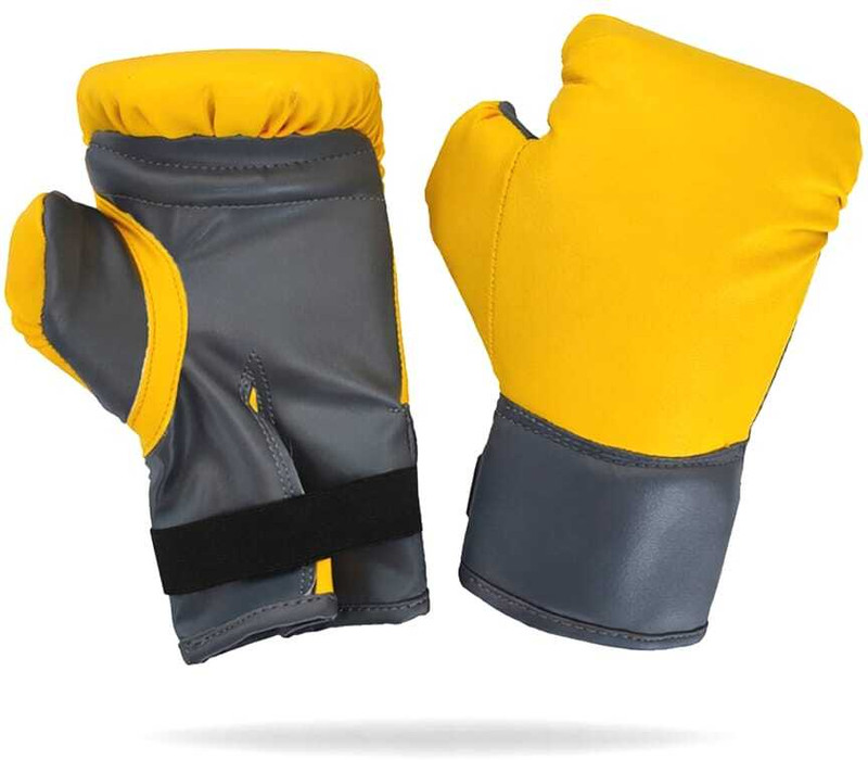 Khinaray Boxing Gloves for Kids, Boxing Gloves with Wraparound Velcro Strap, Size 6oz Boxing Gloves(Yellow)