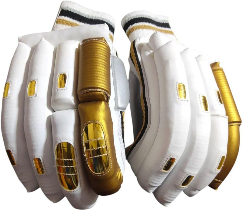 Rovers VK Edition Youth Cricket Batting Gloves for Left Hand | High-Performance Batting Gloves(White, Gold)