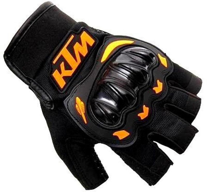 Riybro Half Finger KTM Hand Gloves for Riding Driving Gloves Driving Gloves(Orange)