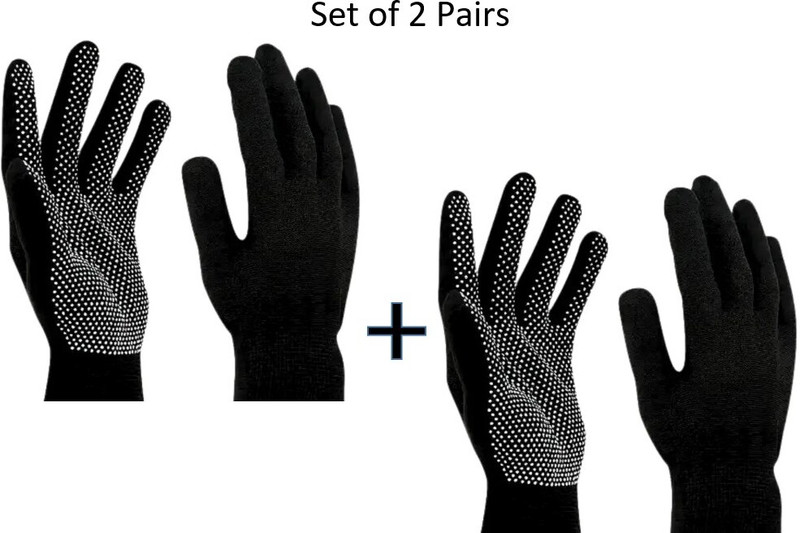 BePremium Cricket_Tennis_Bike Riding_ Inner Gloves (Dotted, Extra Grip) Inner Gloves(Black)