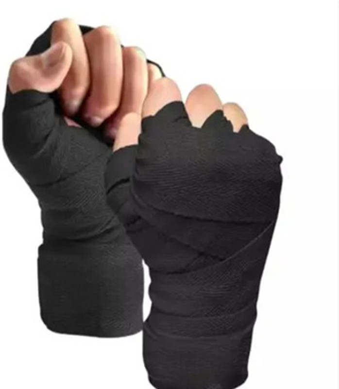 HL Sports Professional Boxing Hand Wrap Boxing Gloves(Black)