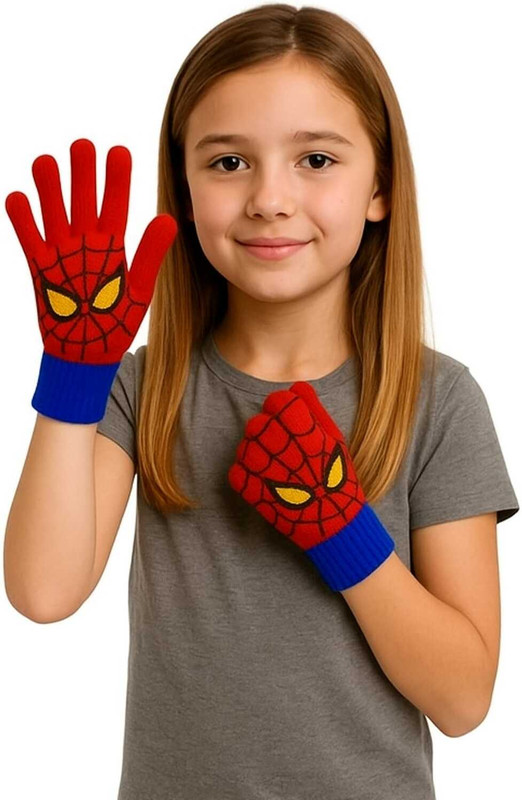 WKLOUYHE Kids Cartoon Gloves for Boys Running Gloves(Red)
