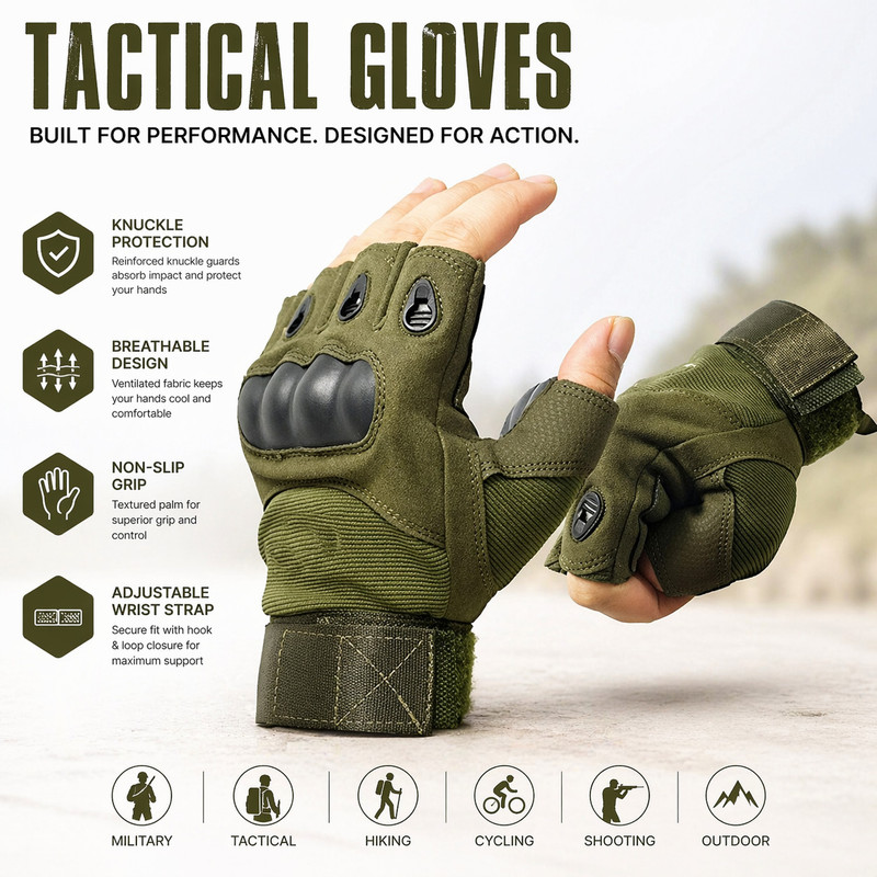 whinsy Half Comfortable Leather Padded Gym Sports Gloves For Men and Women Racing & Gym Riding Gloves(Green)