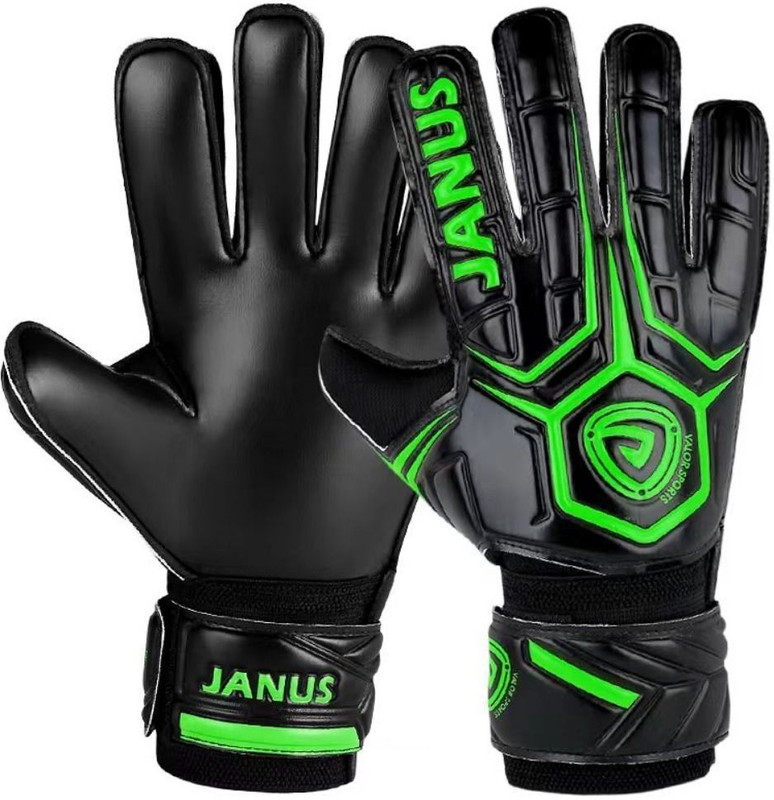 Nema Adult Goalkeeper Football Gloves, with Finger Guard - Black and Red - Size 8 Goalkeeping Gloves(Black, Red)