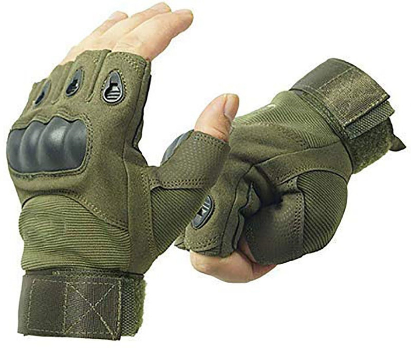 Zwerlin Riding Gloves for Men Bike Riders – Tactical Half Finger Motorcycle Gloves Riding Gloves(Green)