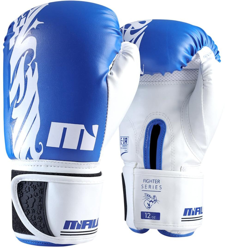 Mauzer Tribal Shadow Fighter with EIA Padding & 3” Stabilizing Cuff Training & Sparring Boxing Gloves(Red)