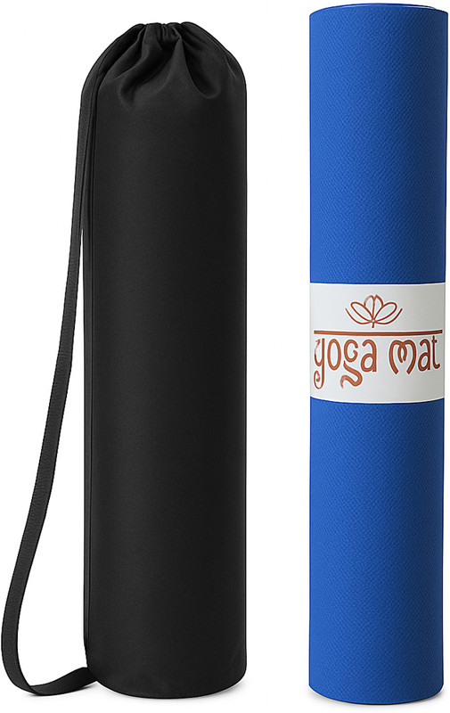 Bikauaa EVA Yoga Mat with carry Bag Anit Skid/ Slip Workout Mat for Men and Women Blue 6 mm Yoga Mat