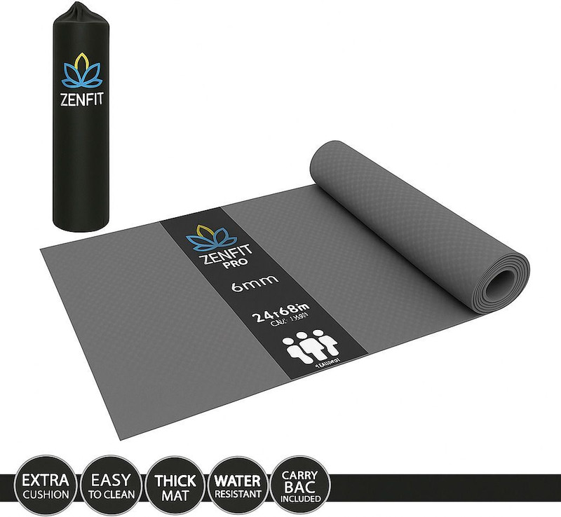 Zenfit Pro 6MM - Super-Sports Yoga Mat for Mens Women Kids 6 mm Yoga Mat