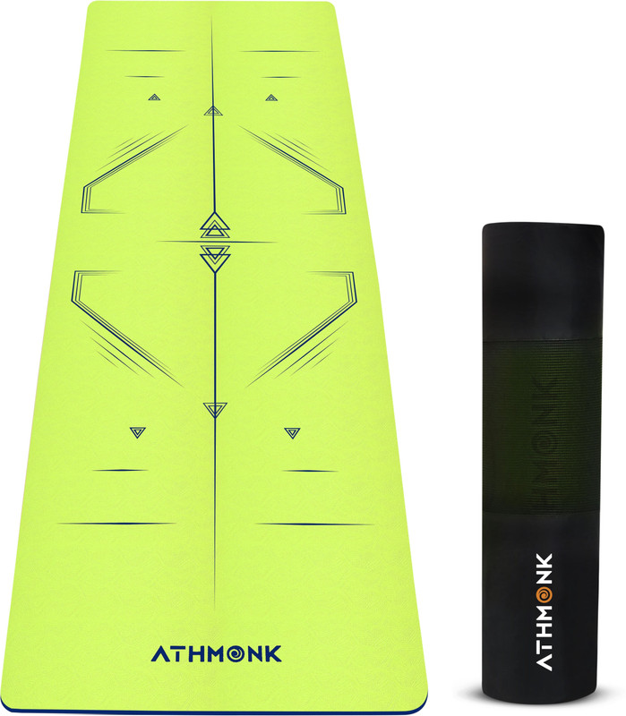 Athmonk Dual Colour TPE Pro Yoga Mat for Woman and Man with Alignment Guide Lines 6 mm Yoga Mat