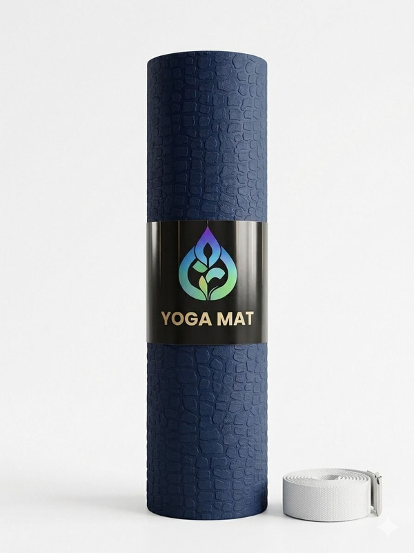 Crosfit Textured Yoga Mat Anti Slip Premium EVA Mat For Home Workout Yoga & Exercise Blue 6 mm Yoga Mat