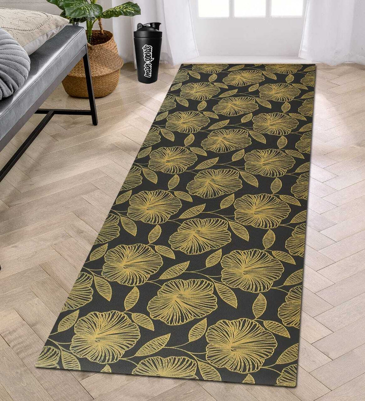 EXOTICE Mehndi Printed Rubber Yoga Mat 4MM Thickness 4 mm Yoga Mat