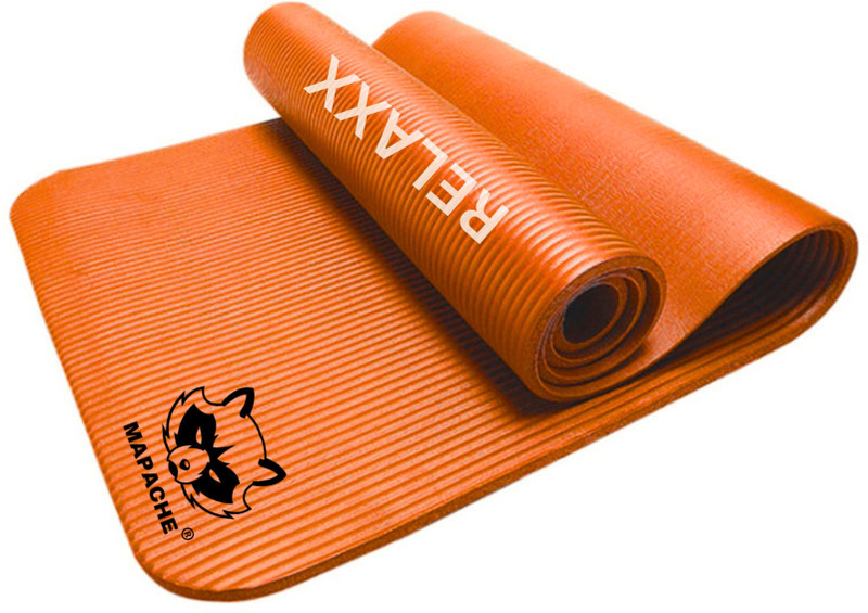 MAPACHE Relaxx NBR Yoga Mat 10mm | Premium Anti-Tear Fitness Mat + Strap Orange 10 mm Yoga Mat