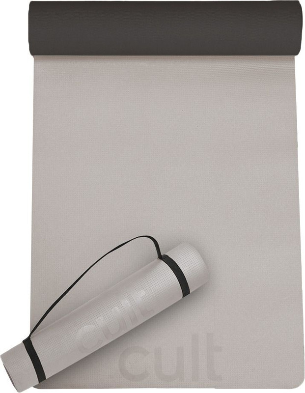 Cult Unisex-EVA-Dual Color-Grey/ Black-With Strap Grey 6 mm Yoga Mat