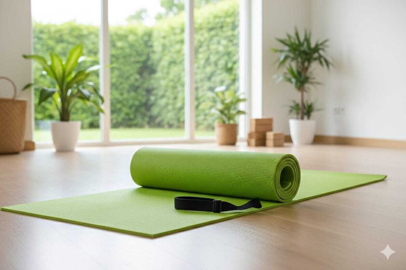 Radhika e commerce Non-Slip EVA Foam Yoga Exercise Fitness Mat for Home Gym Workout & Meditation Green 2 mm Yoga Mat