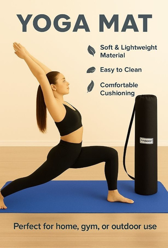 Aayan Yoga Mat Blue 4-5 mm Yoga Mat Grey 4-5 mm Yoga Mat