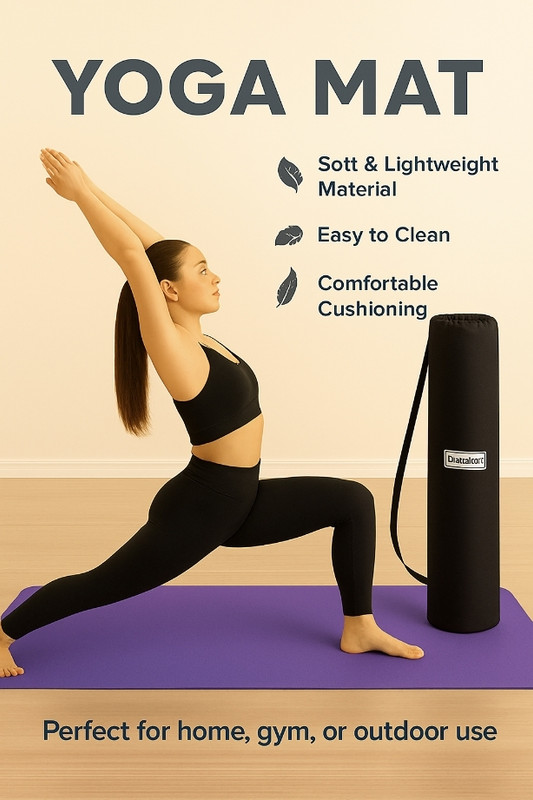 Aayan 4mm Premium Yoga Mat Purple 4-5 mm Yoga Mat