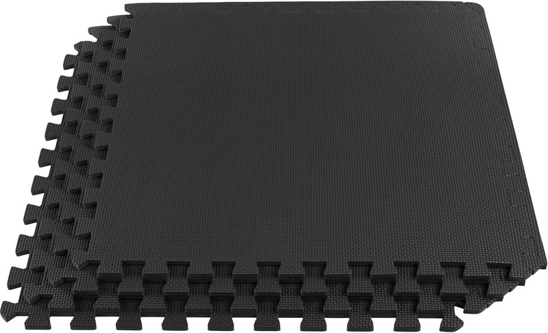 IRIS Interlocking 2 ft.X 2 ft. (4 pieces) Black 10 mm Exercise & Gym Mat