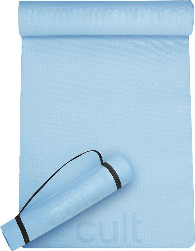 Cult EVA Yoga Mat with carry strap with Anti-Slip Grip & Sweat-Absorbent Surface Blue 4 mm Yoga Mat