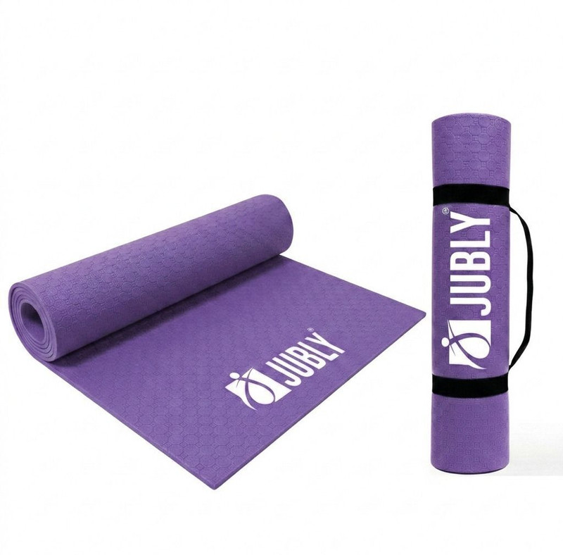 Jubly Premium Eva foam Yoga Mat| Anti-Slip Texture With carry Stripe Purple 04 mm Yoga Mat
