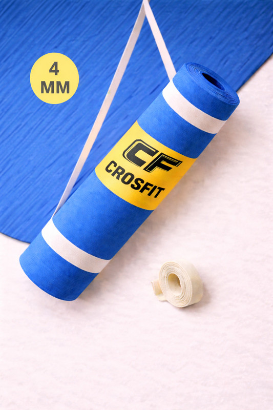 Crosfit Ocean Edition Yoga Mat 4MM EVA Women & Men Workout Floor Mat Blue 4 mm Yoga Mat