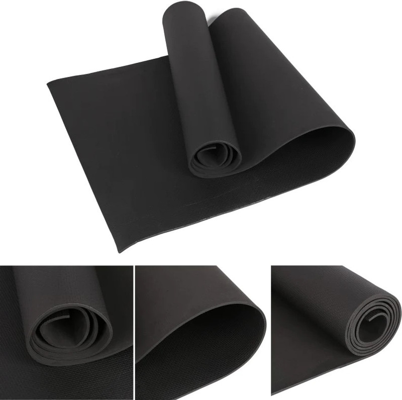HACKERX Yoga Mat for Gym Workout Exercise with 4mm Thickness for Men&Women Black 4 mm Yoga Mat
