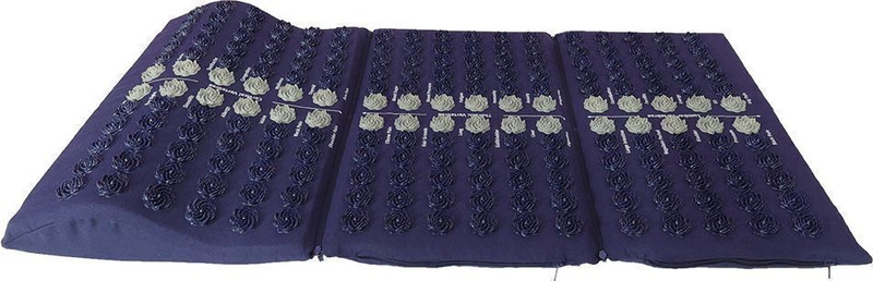 TAPAS Three-Fold Massage Support Spike Mat | Portable Wellness for Back & Relaxation Blue, Grey 20 mm Accupressure Mat