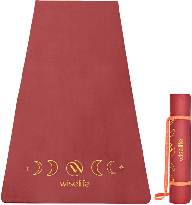 Wiselife Grande XL Yoga Mat with Printed Design & Sleek Yoga Strap for Men and Women 6 mm Yoga Mat