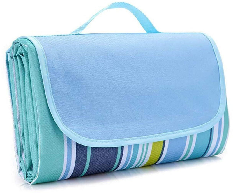 PITRU VENTURE Large Foldable Picnic Mat 6x5ft | Waterproof Outdoor Chatai for Travel, Beach Blue 2 mm Camping Mat