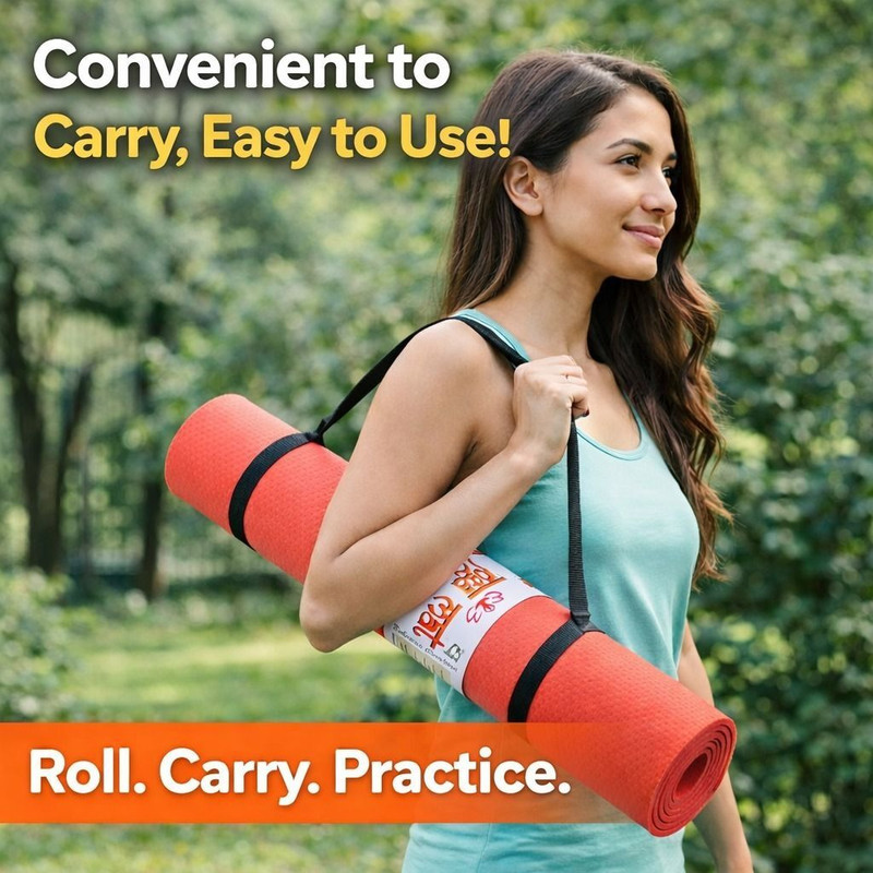 Taido Yoga Mat with Carry Strap Red 4 mm Yoga Mat