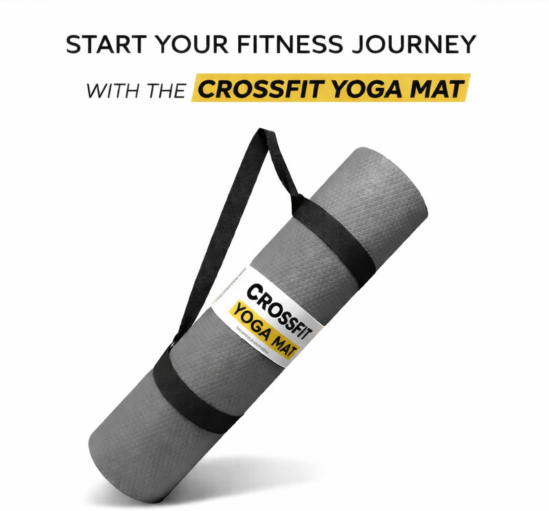 Crosfit CROSSFIT 4mm Steel grey yoga mat with carry strap Grey 4-5 mm Yoga Mat
