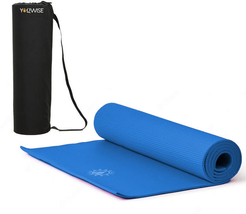 Yogwise 100% Eva Eco Friendly Blue Yoga Mat for Men, Women with Carry Bag Green 6 mm Yoga Mat