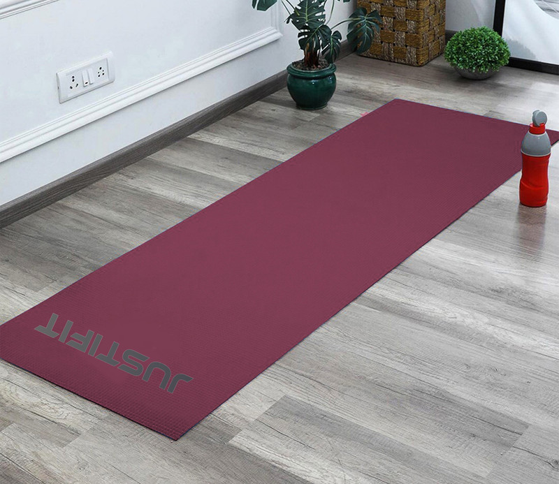 JUSTIFIT Anti slip Best Quality Eva Eco Friendly Yoga Mat With straps Maroon 4 mm Yoga Mat