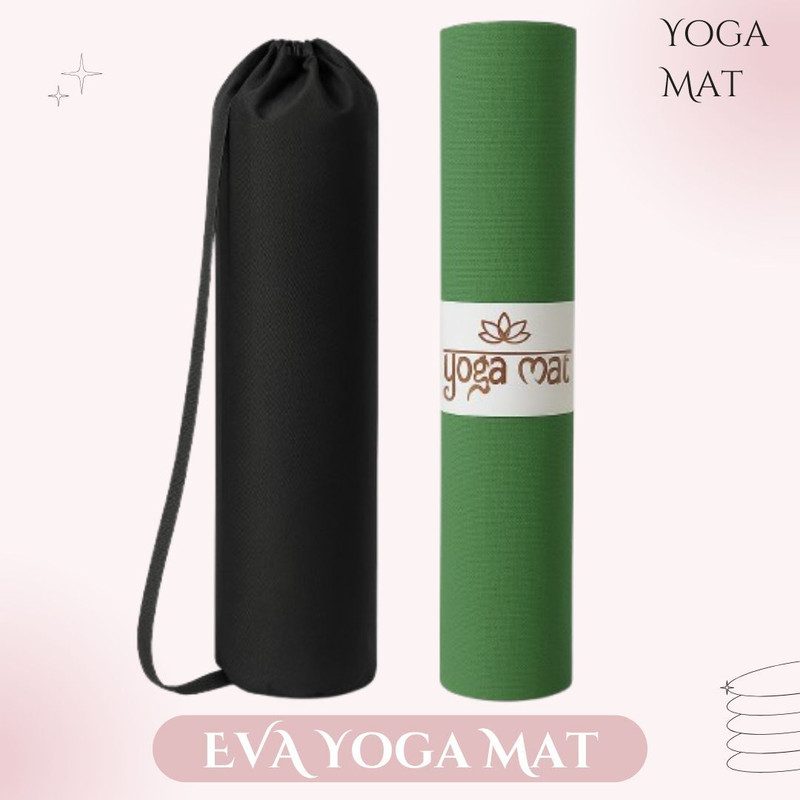 Bikauaa Premium Quality Yoga Mat with Carry Bag Eco-Friendly, Lightweight and Portable Green 4 mm Yoga Mat
