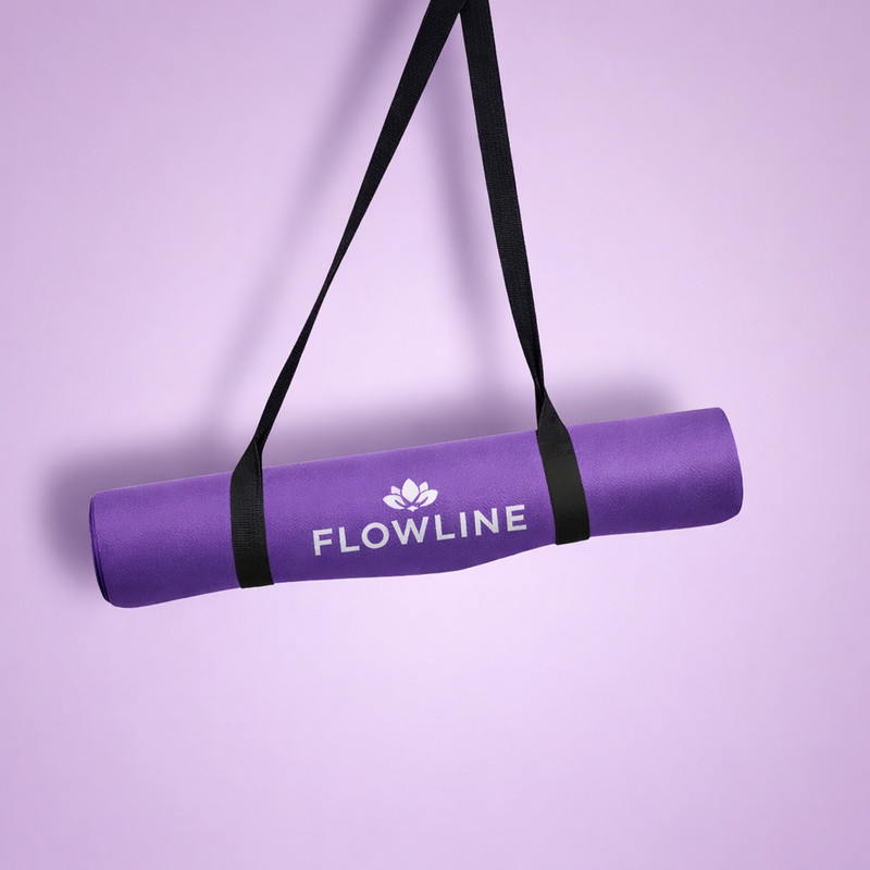 Flowline 4MM Yoga Mat for Men & Women | Anti Slip 4mm Thick Exercise Mat Purple 4 mm Yoga Mat