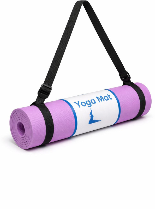 ZENOVIA Purple yoga mat with carry strap 4 mm Yoga Mat