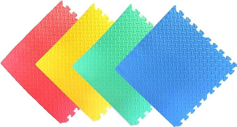 Vaquita EVA Interlocking Mat Gym/Home for Exercise, Playing, Yoga, 60cmx60cm 16 Mats Multicolor 12 mm Exercise & Gym Mat