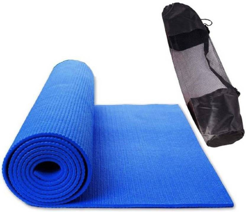 YFMATS 6 MM Blue with free cover Premium Quality Anti skid Durable Blue 6 mm Yoga Mat