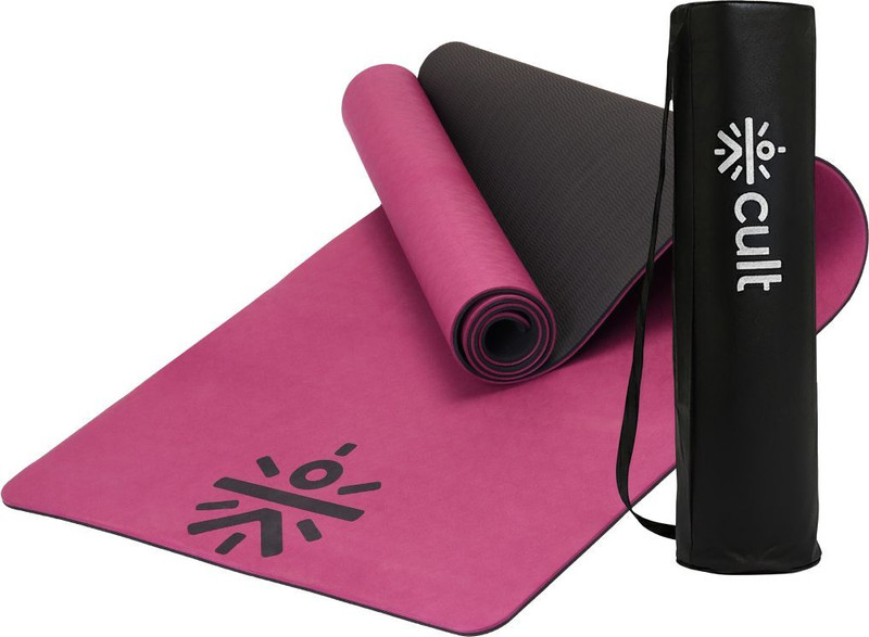 Cult Non-Slip Mat with Travel Strap And Carry Bag Purple Lotus Print 6 mm Yoga Mat