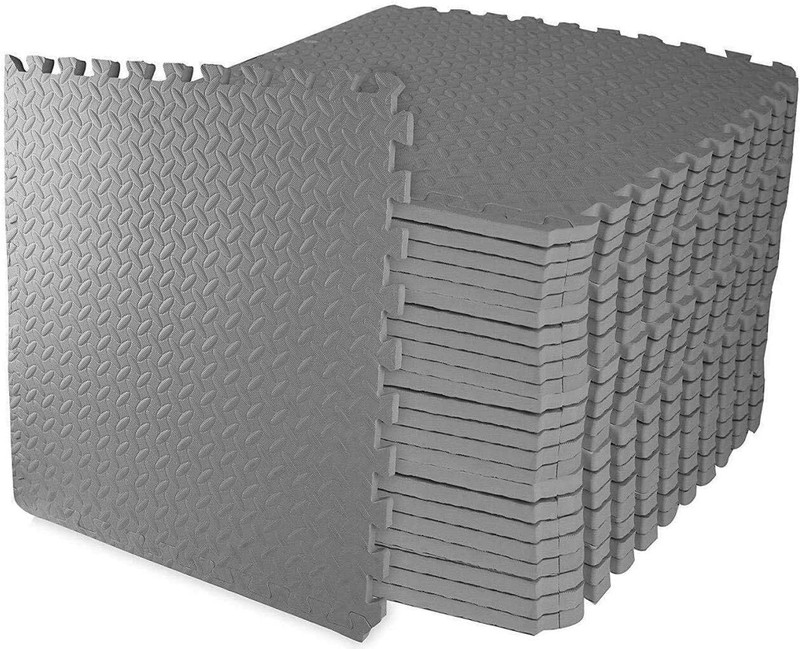Nucarture Interlocking EVA Foam Floor Mat Anti-Slip Gym Puzzle Tiles Black 1 mm Exercise & Gym Mat