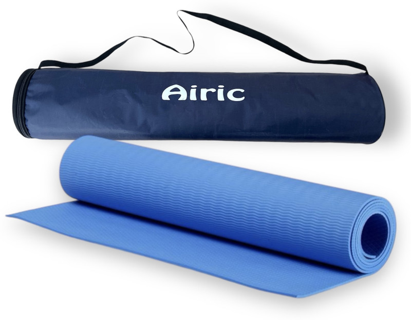 Airic Premium Ripple Anti Skid (24x72 inch) Blue 4 mm Yoga Mat
