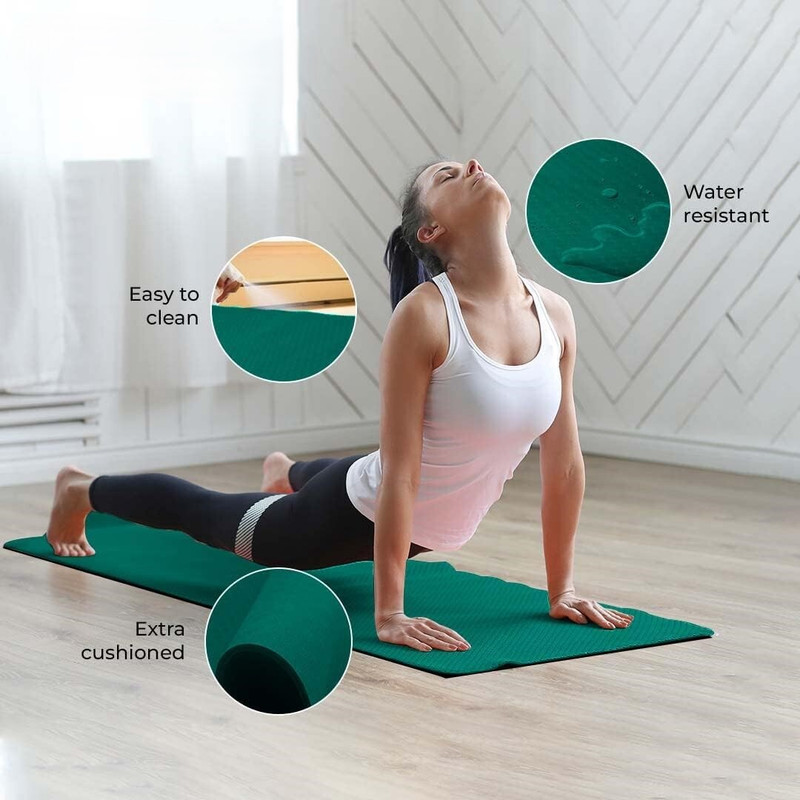 Aloch Non-Slip Green Yoga Mat for Yoga, Pilates & Daily Exercise Green 4 mm Yoga Mat