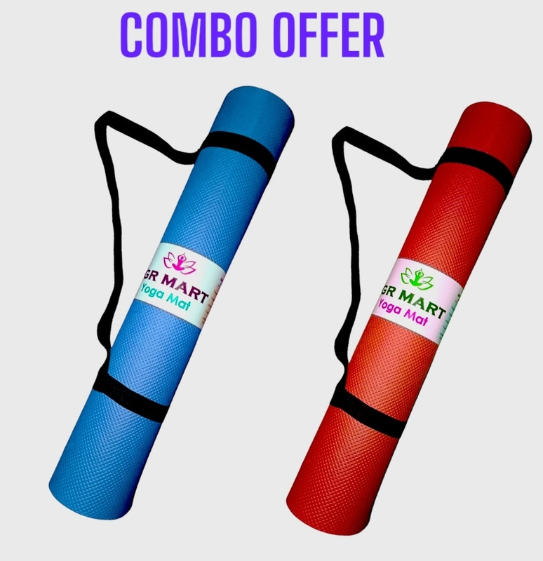 GRMART 4M COMBO RED N BLUE Blue, Red 4 mm Yoga Mat